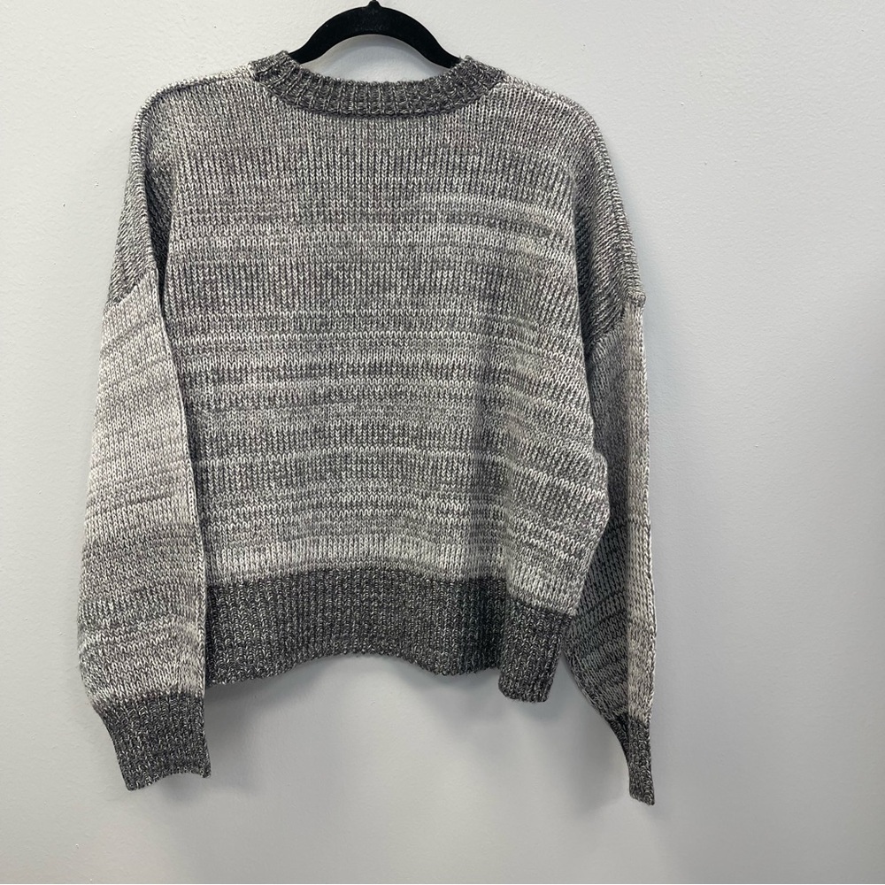 Splendid Lyla Colorblock Wool-Blend Sweater in Grey Marl, XL - NWOT - Picture 2 of 5